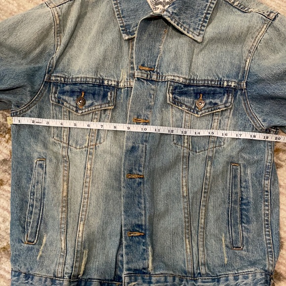 Vintage Style Distressed Denim Jacket - Size S - Picture 4 of 4